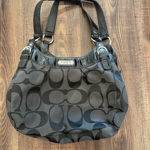Coach Black Signature Tote Bag